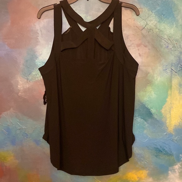 Black dressy stretch tank sz XL - Picture 3 of 5